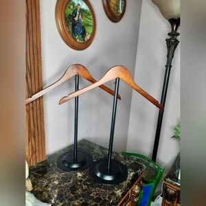 Elegant Wooden Coat Hanger Display Stand Adjustable Height $45 For Both